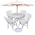 Conjunto de Mesa Primavera com 4 Cadeiras Aluminio e Ombrelone - Imagem 1