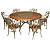 Conjunto de Mesa Jantar 1,60m Madeira Giratória 6 Cadeiras Malbec Alumínio - Imagem 6