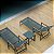 Kit 2 Espreguiçadeiras de Piscina Amélia Tela Sling Braços de Madeira + Mesa Lateral - Imagem 1