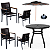 Conjunto com Mesa de Alumínio 4 Poltronas de Corda Náutica Ombrelone e Base - Imagem 1