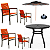 Conjunto com Mesa de Alumínio 4 Poltronas de Corda Náutica Ombrelone e Base - Imagem 3