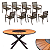 Conjunto de Mesa Jantar 1,80m Zurick Madeira Pétalas 8 Poltronas Amélia Tela Sling e Alumínio - Imagem 4
