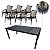 Jogo de Mesa Jantar Retangular 1,80x90cm Aluminio + 6 Cadeiras Área Externa - Imagem 1