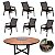 Conjunto Mesa Jantar Zurick Madeira Giratória + 6 Cadeiras Praia Alumínio - Imagem 1