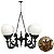 Lustre Teto Colonial Alumínio Paris com 04 Globos - Imagem 1