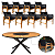 Conjunto Mesa Jantar Zurick 1,80m Madeira Giratória + 8 Poltronas Tokyo Corda Náutica - Imagem 1