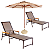 Kit 2 Cadeira Espreguiçadeira Amélia Piscina Aluminio Tela + Guarda Sol Praia - Imagem 1
