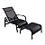 Kit 2 Mini Espreguiçadeira Piscina Aluminio Sevilha Com Puff  + Guarda Sol Praia - Imagem 10