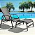 Kit 2 Cadeira Espreguiçadeiras Piscina Alumínio Preto Fibra Preto Piscina Jardim - Imagem 2