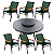 Conjunto Mesa Giratória 6 Poltronas Cadeiras Modelo Praia Nossa Kasa Cor Verde Lançamento - Imagem 1