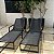 Kit 2 Espreguiçadeiras Piscina Amélia Tela Sling Braços de Madeira + Mesa Lateral - Imagem 11