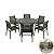 Conjunto Verona Premium Área Externa Mesa 1,30m 6 Poltronas Resistente Sol - Imagem 5