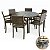 Jogo De Mesa Alumínio 6 Poltronas Fibra Sintética Braço Madeira Área Externa - Imagem 1