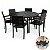 Jogo De Mesa Alumínio 6 Poltronas Fibra Sintética Braço Madeira Área Externa - Imagem 6