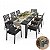 Kit Mesa Grande 8 Cadeiras Alumínio Antiferrugem Com Madeira Maciça Premium - Imagem 1