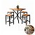 Conjunto Brooklyn Mesa 70x70 4 Banquetinhas Estilo Industrial - Imagem 1