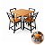 Conjunto Manhattan Mesa Jantar Industrial 70x70 4 Cadeiras Madeira - Imagem 1