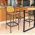Conjunto Bistrô Luxo Sacada Alumínio Tampo Madeira E 2 Banquetas Palha - Imagem 3