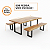 Conjunto Mesa Rústica Texas com 2 Bancos Madeira e Metalon Sob Medida - Imagem 5