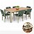 Conjunto Jantar Majestic 6 Cadeiras Corda Náutica E Mesa Alumínio Madeira Maciça - Imagem 1