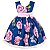 Vestido Infantil Juvenil Marinho Floral Rosa de Festa Giovanella - Imagem 1