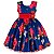 Vestido Infantil Juvenil Marinho Floral Vermelho de Festa Giovanella - Imagem 1