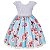 Vestido Infantil Juvenil Jardim Encantado Floral Azul Turquesa Giovanella - Imagem 1