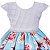 Vestido Infantil Juvenil Jardim Encantado Floral Azul Turquesa Giovanella - Imagem 3