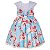 Vestido Infantil Juvenil Jardim Encantado Floral Azul Turquesa Giovanella - Imagem 2