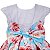 Vestido Infantil Juvenil Jardim Encantado Floral Azul Turquesa Giovanella - Imagem 4