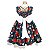 Vestido Infantil Juvenil Marinho Floral Giovanella - Imagem 2