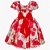 Vestido Infantil Juvenil Vermelho Floral Rosas Giovanella - Imagem 2