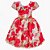 Vestido Infantil Juvenil Vermelho Floral Rosas Giovanella - Imagem 1