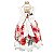 Vestido Infantil Juvenil Branco Floral Vermelho Rosas Giovanella - Imagem 2