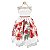 Vestido Infantil Juvenil Branco Floral Vermelho Rosas Giovanella - Imagem 1