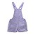 Jardineira Macaquinho Infantil Short Curto Sarja Lilás V&A - Imagem 2