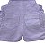 Jardineira Macaquinho Infantil Short Curto Sarja Lilás V&A - Imagem 6