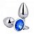 Plug Anal jóia Inoxidável Redondo pedra Azul Sutil - Imagem 1