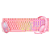 KIT GAMER TECLADO SEMI MECÂNICO + MOUSE GAMER E HEADSET ROSA EG-53 - Imagem 1