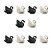 Kit 10 mini Cisne Negro Branco Maquete Mini Mundos Terrário - Imagem 1