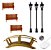 Kit Miniaturas 3xBanco 3xPoste 1xPonte - Maquetes E Terrário - Imagem 1