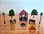 Miniaturas Coreto C/ Bancos, Postes Arvores Fogueira Pessoas – Maquete,Terrário, Diorama Trabalho Escolar - Imagem 2