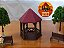 Miniaturas Coreto C/ Bancos, Postes Arvores Fogueira Pessoas – Maquete,Terrário, Diorama Trabalho Escolar - Imagem 7
