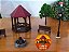 Miniaturas Coreto C/ Bancos, Postes Arvores Fogueira Pessoas – Maquete,Terrário, Diorama Trabalho Escolar - Imagem 8