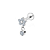 Piercing Labret Flor cravejada com Pingente (Titânio) - Imagem 3