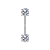 Piercing de Mamilo com Zircônias (Aço Cirúrgico) - Imagem 3