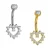 Piercing umbigo coraçao cravejado - Imagem 1