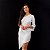 Vestido Midi de Ponta Lâmia em Crepe Amanda com Superfície Acetinada - BRANCO - Imagem 4