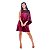 Vestido Túnica Um Ombro Só Malika Crepe Amanda Acetinado - VINHO BORDÔ - Imagem 9