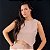 Conjunto Calça e Cropped Safira de Crepe Bege - Imagem 3